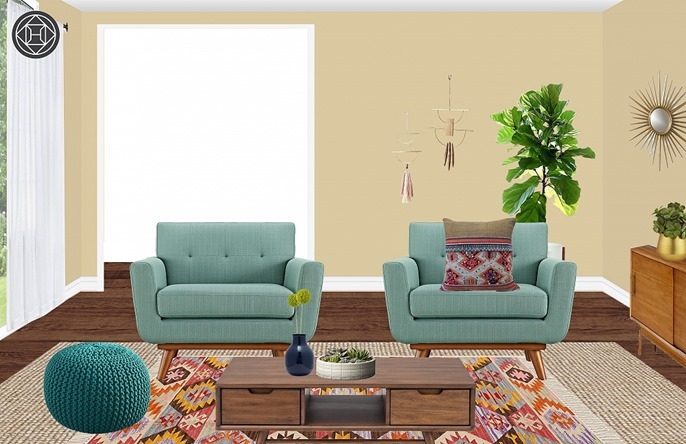 Mid-century modern living room