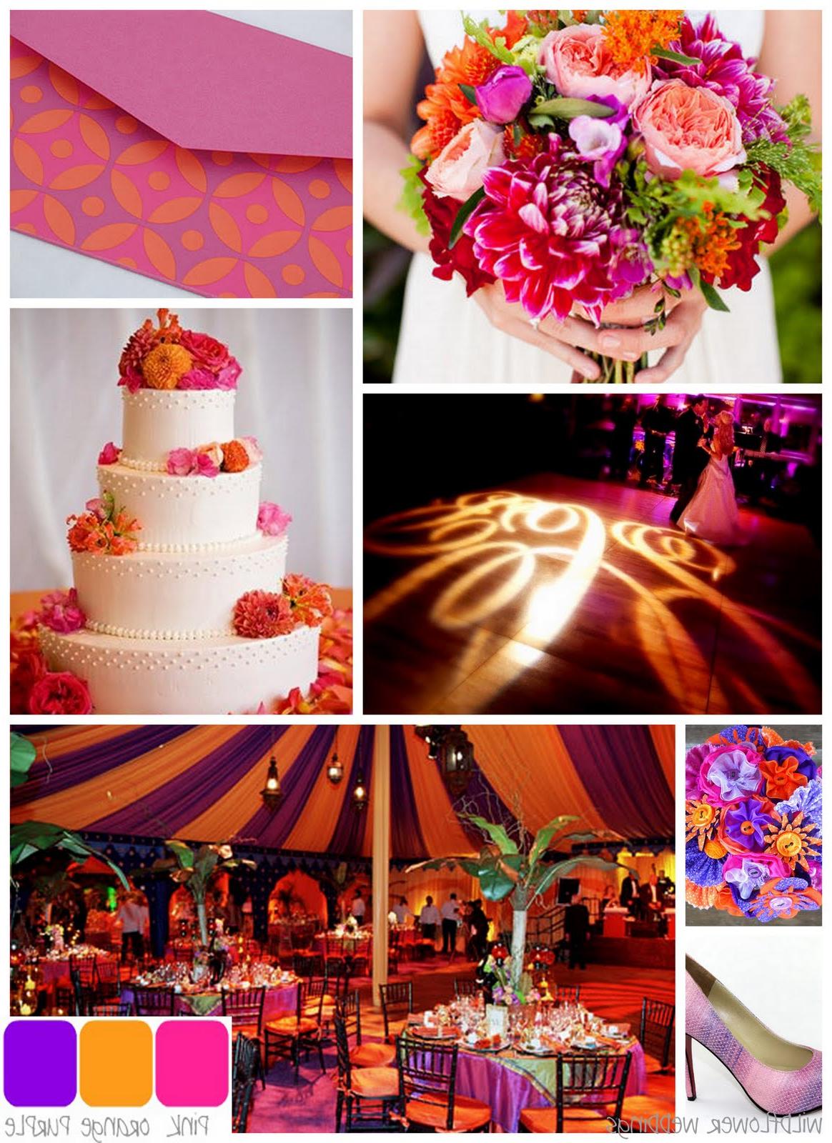 purple pink and orange wedding