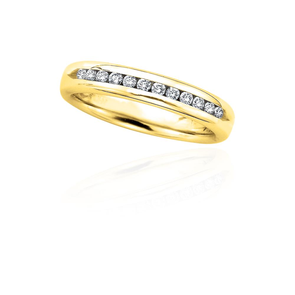 14K Yellow Gold 1 4 ct. Diamond Precision Set Wedding Band