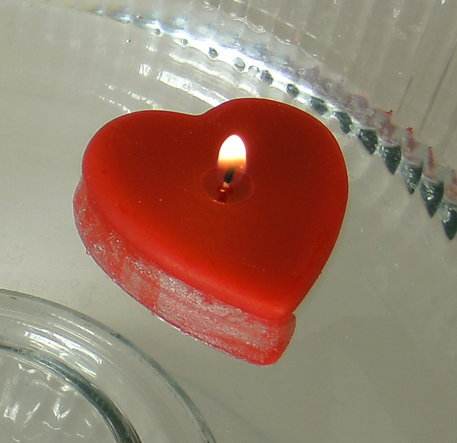 Heart Floating candles.