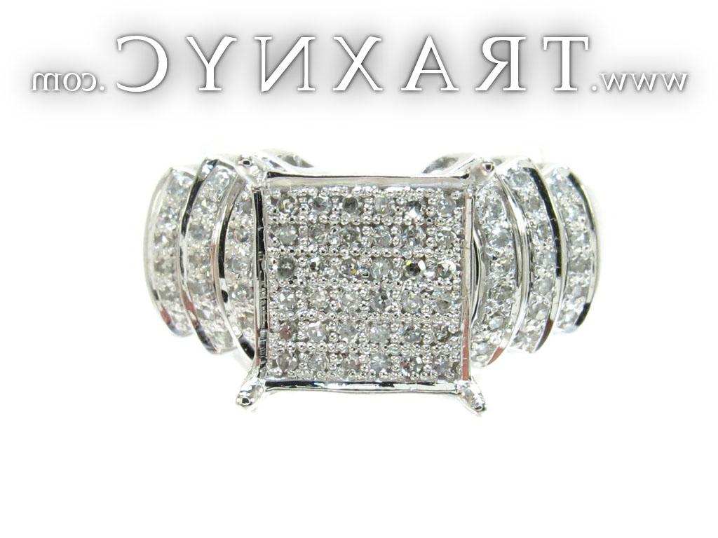 Full Size Picture for White Gold Round Cut Micro Pave Diamond Ring