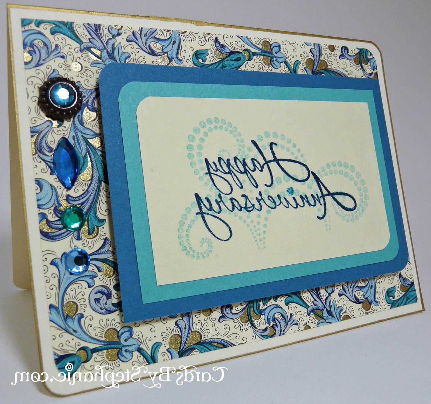 Blue Happy Anniversary Card