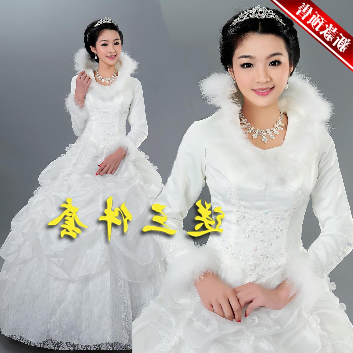 Cotton  cotton wedding dresses wedding dresses long sleeve winter wedding
