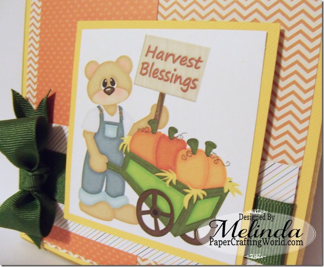 Bear w pumpkin cart Digital Stamp Card