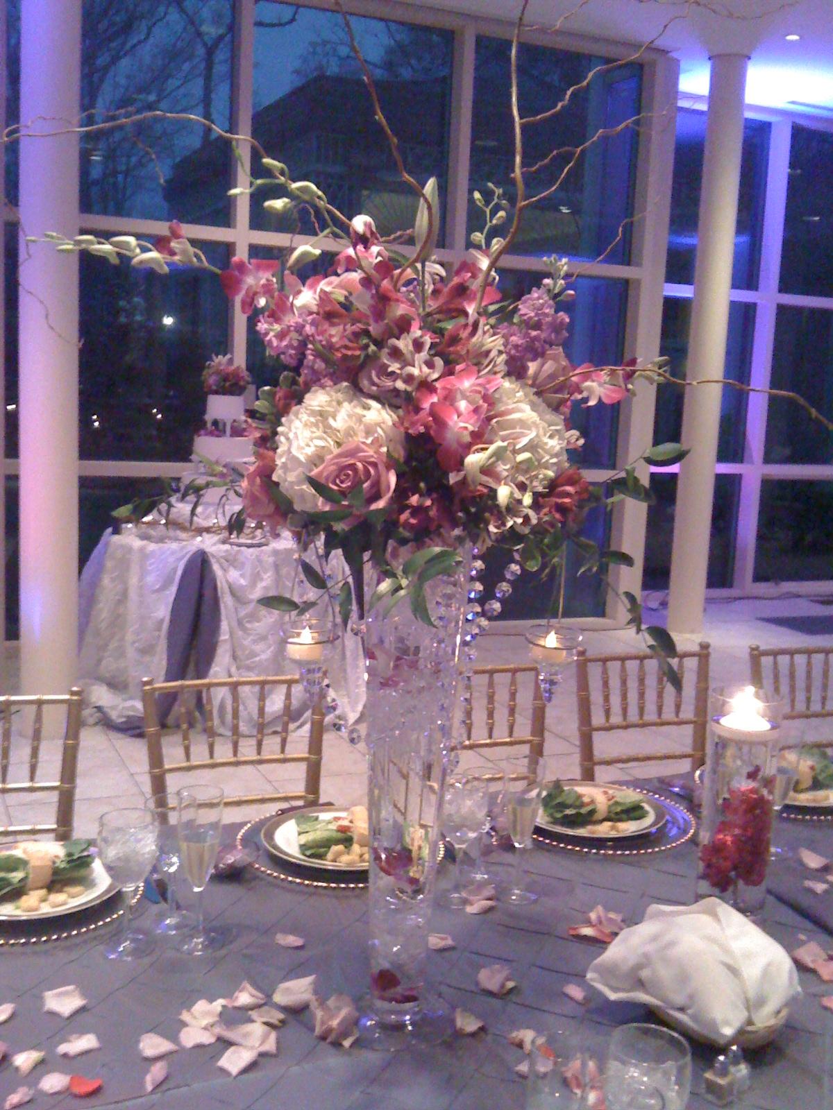 wedding centerpieces-purple,