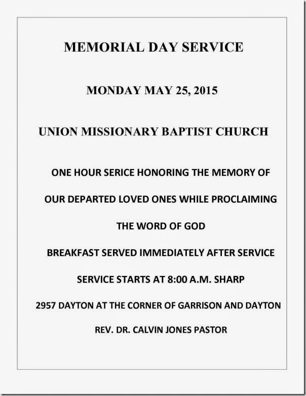 UNION - Memorial Day Flyer - 2015