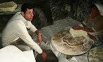 Making lavash flatbread in Byurakan, Armenia, Mt. Aragats area.