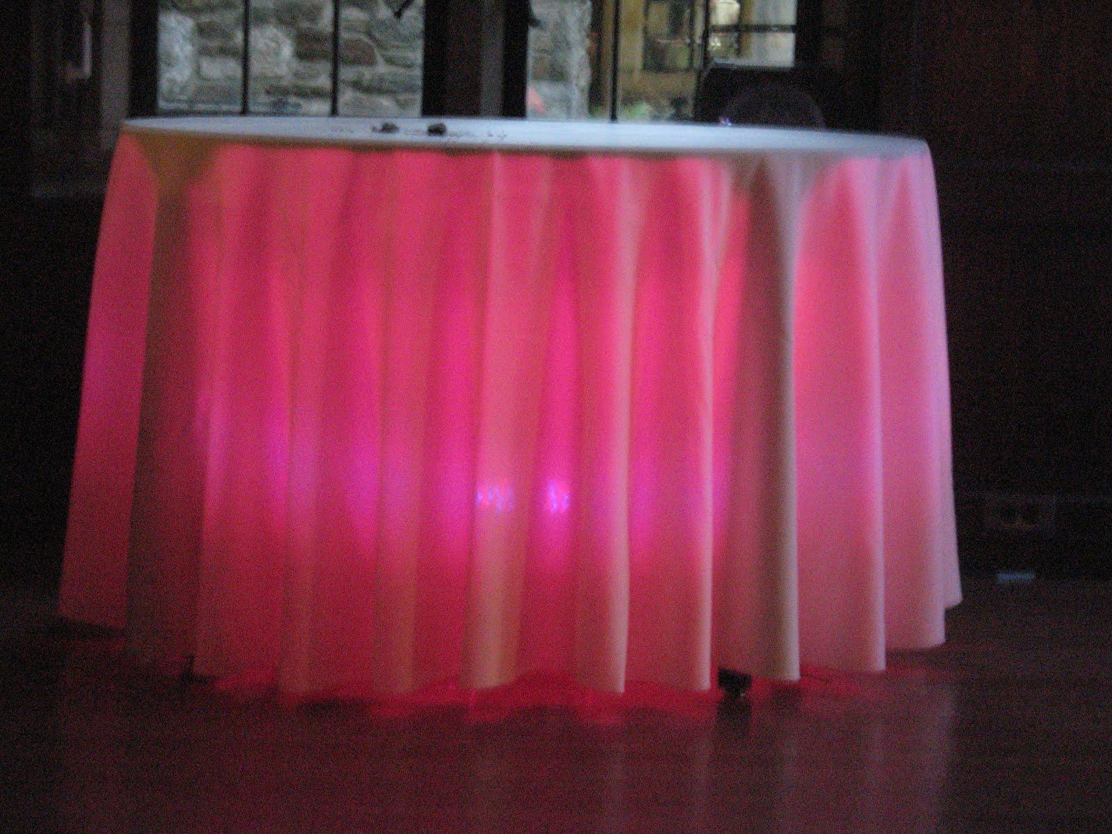 to uplight the cake table