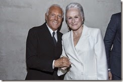 Giorgio Armani e Glenn Close