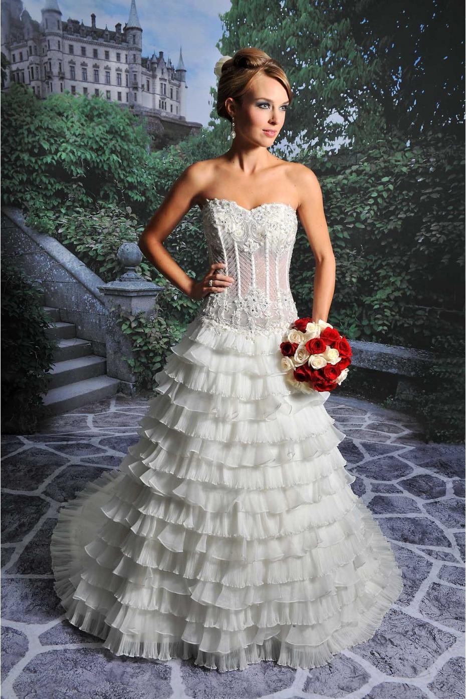 Tiered Wedding Dress With