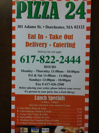 Meal Takeaway «Pizza 24», reviews and photos, 301 Adams St, Dorchester, MA 02122, USA