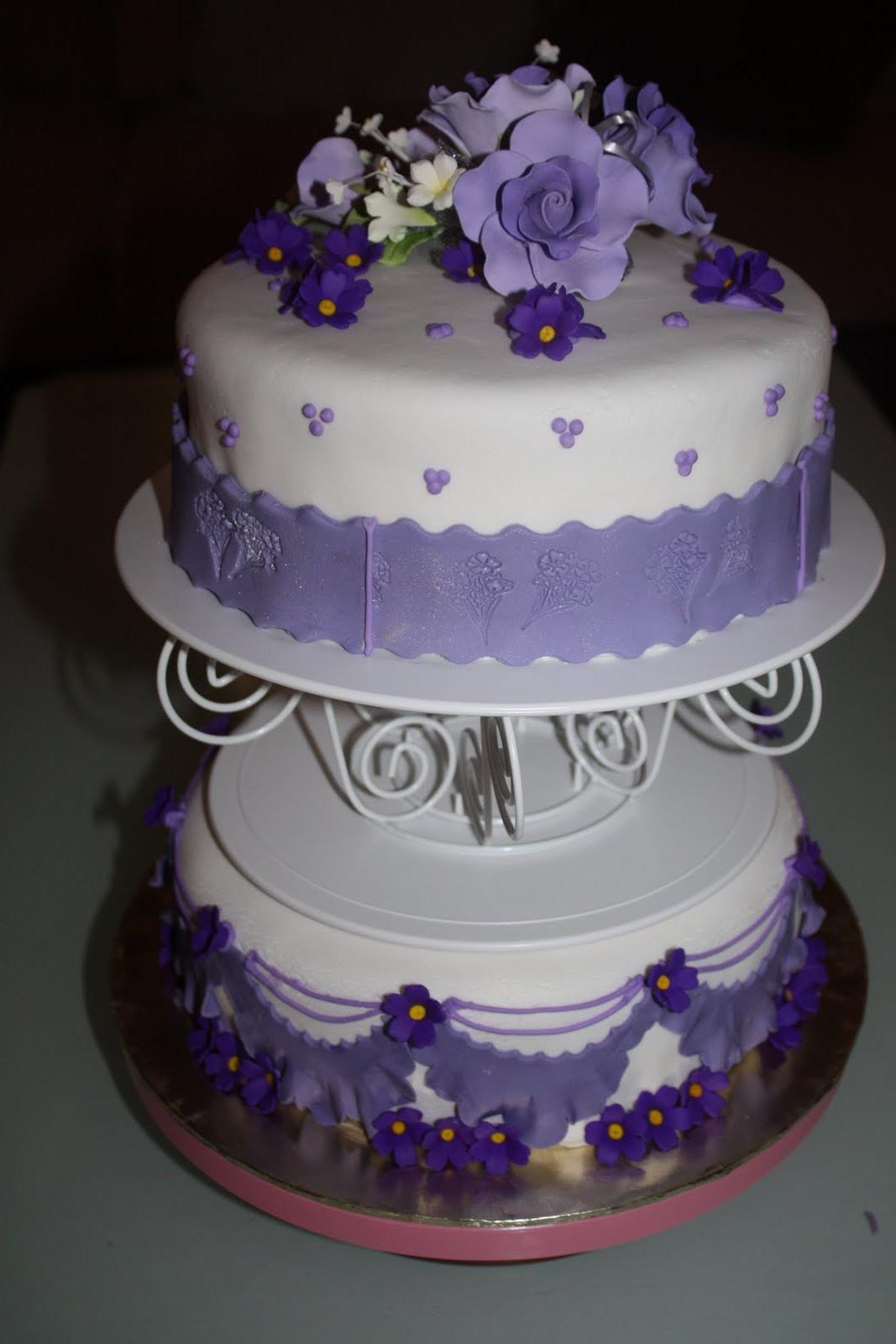 2 Tier Purple Wedding Cake-