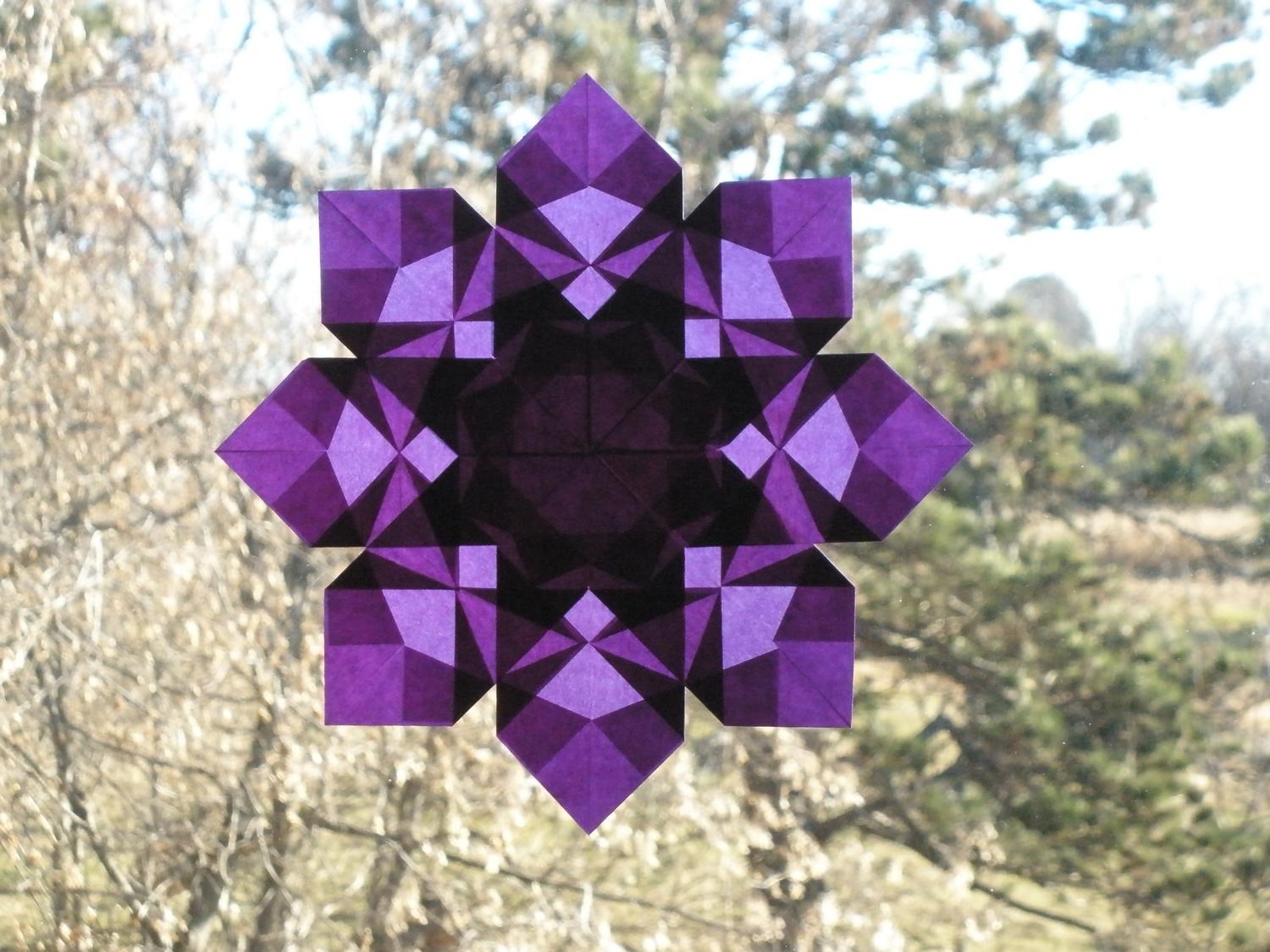 Purple 8 Pointed Paper Window