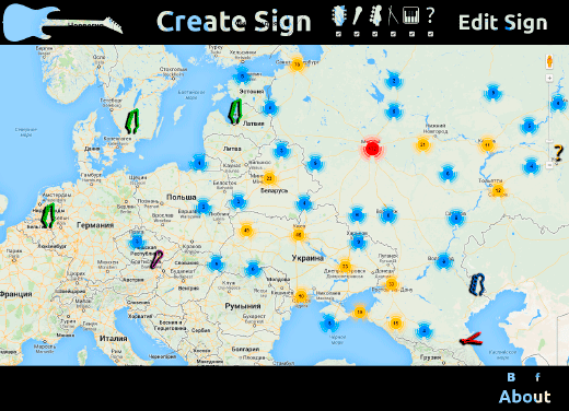 Rock Musicians Map Main Page