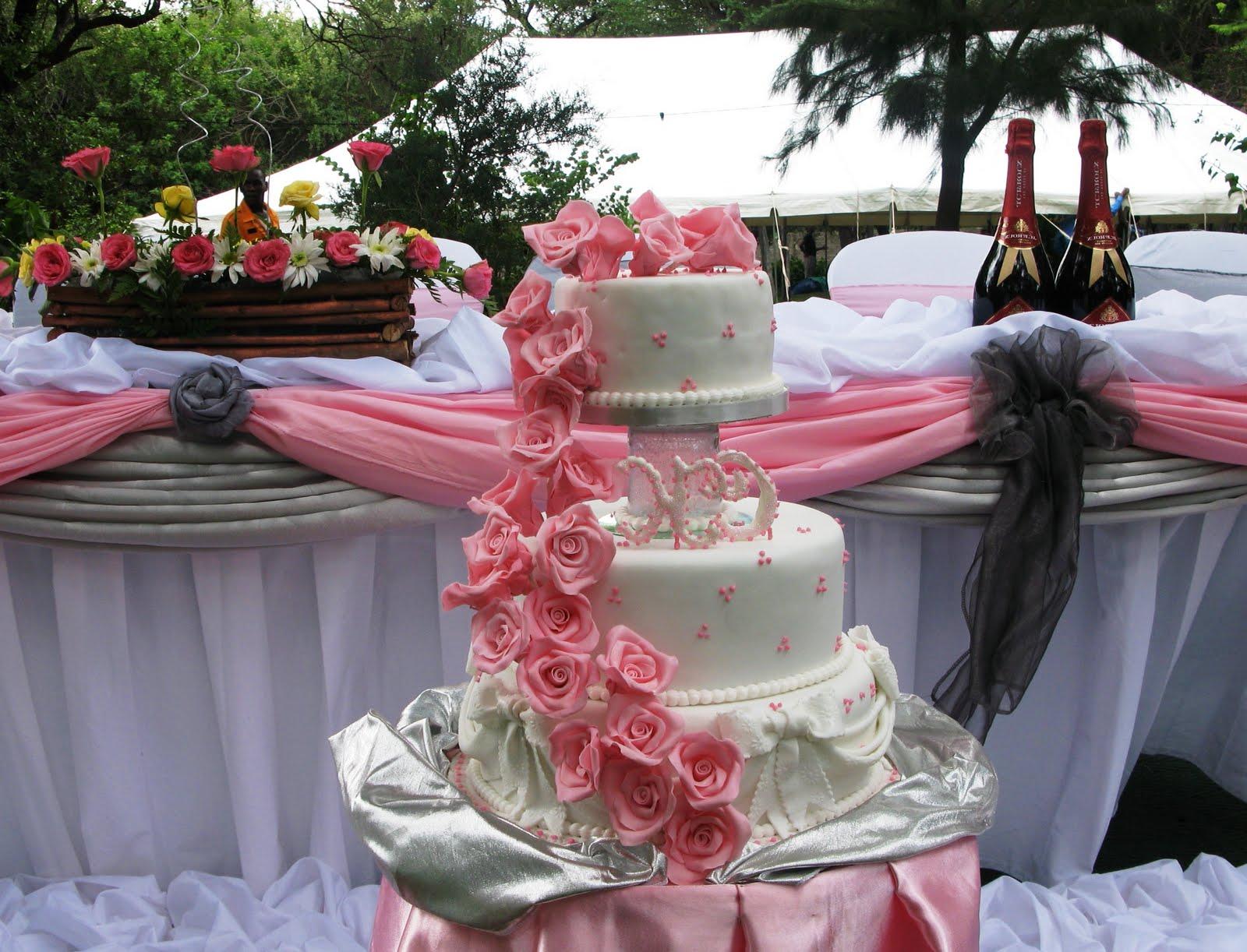 This three-tier wedding cake