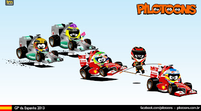 комикс pilotoons по Гран-при Испании 2013
