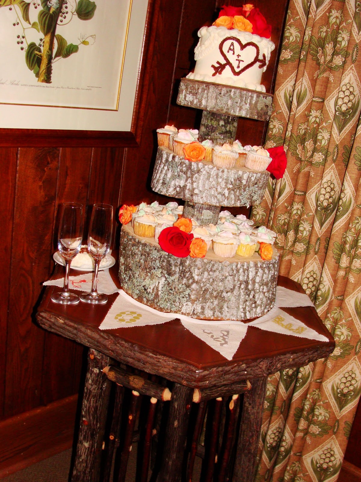 rustic wedding cake with