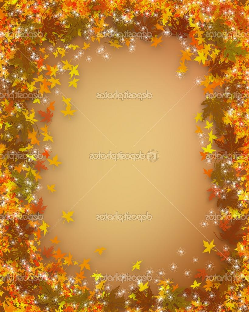Illustrated Fall leaves Autumn