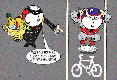 Кими Райкконен любит Альберт-Парк - комикс Jim Bamber по Гран-при Австралии 2013