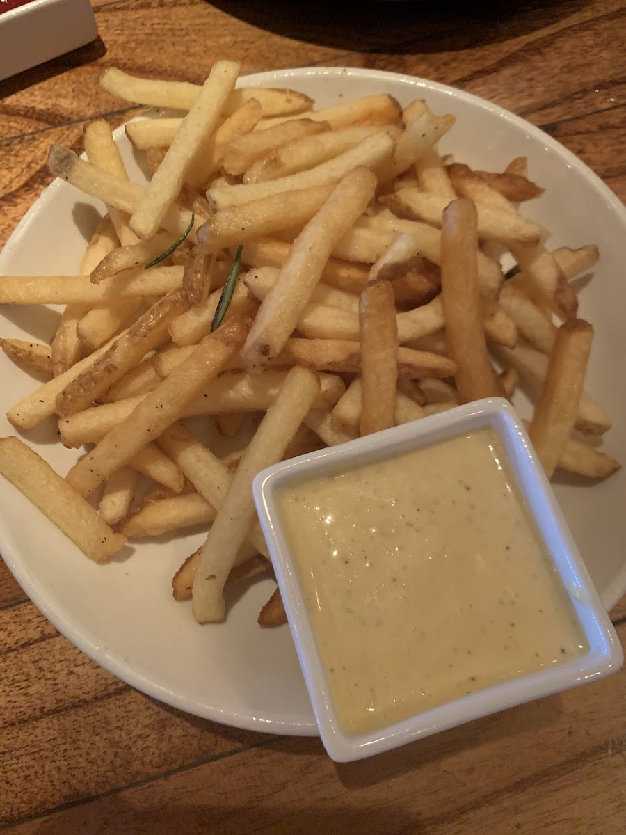 GF fries with Parmesan Aioli