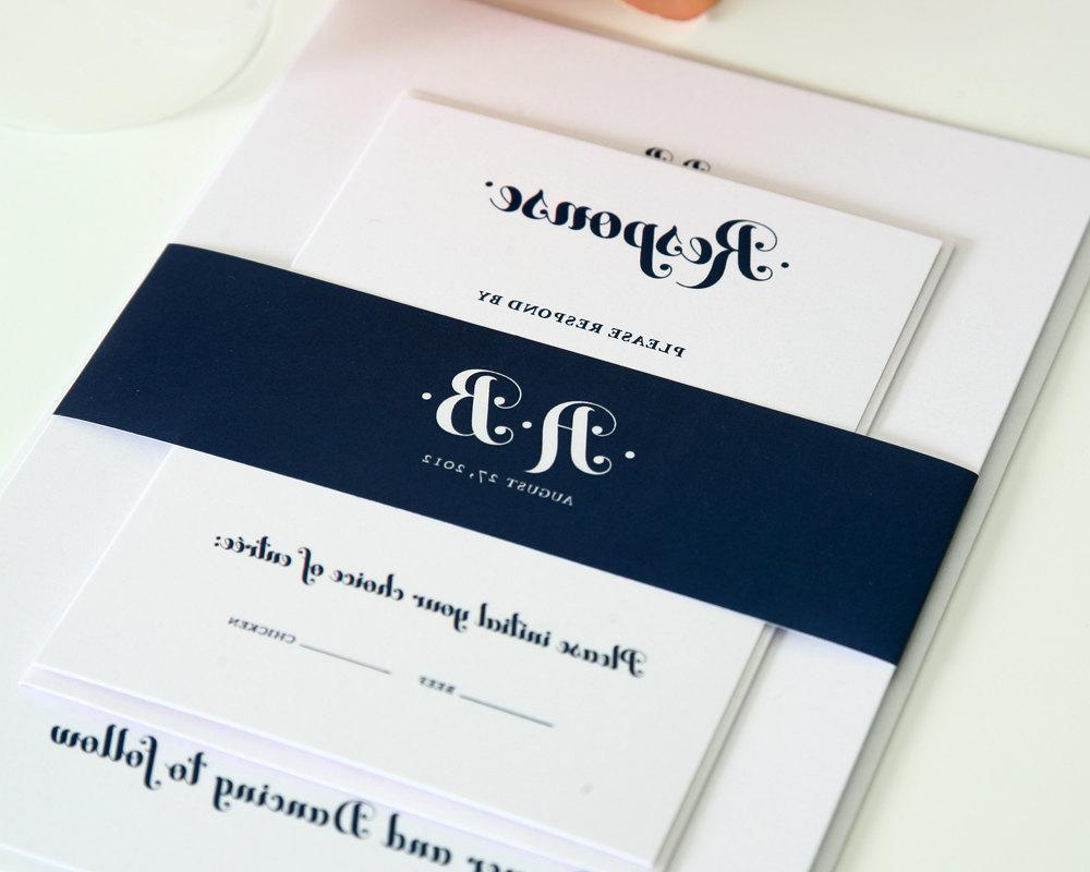 Navy Blue Wedding Invitation