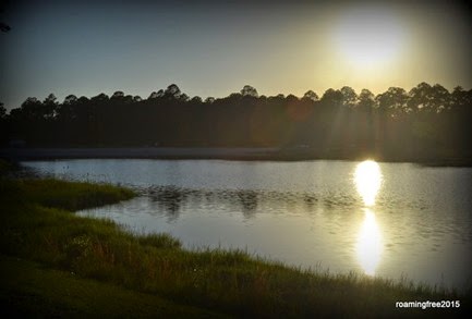 Sun setting over the lake