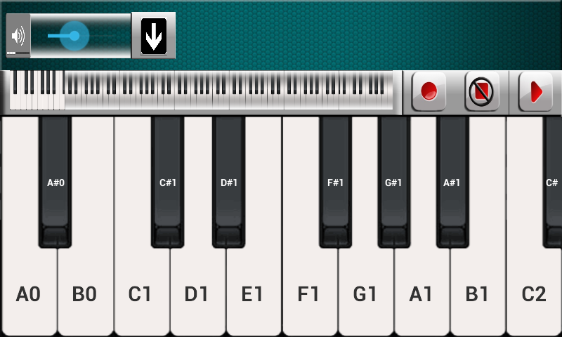 Android application Piano screenshort