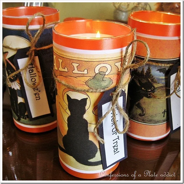 CONFESSIONS OF A PLATE ADDICT Easy Vintage Halloween Candles