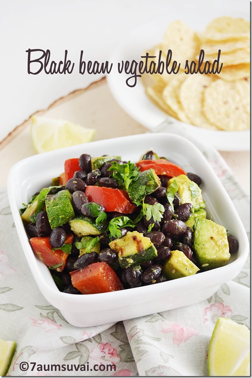Black bean grilled vegetable salad 