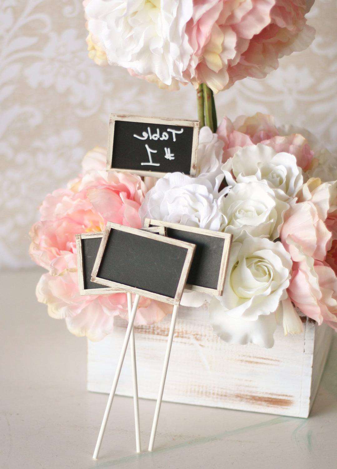 SET of 12 Rustic Chic Chalkboards On Sticks Table Numbers Buffet Reception