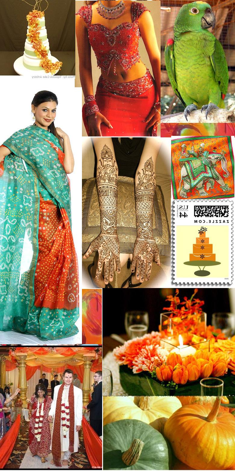 The traditional Mehndi colors