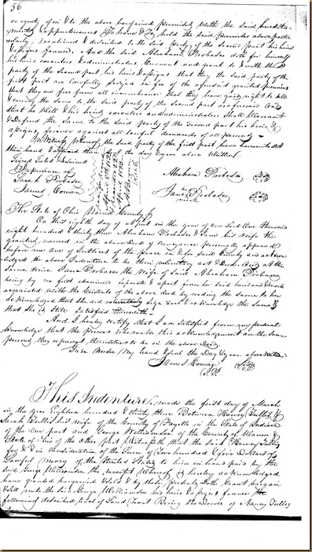 Abraham Probasco, Jane Probasco,Warren Co,OH convey land to Robert Irwin 1833 1