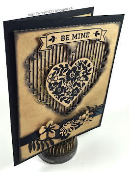 Linda Vich Creates: Bloomin' Masculine Valentine. Kraft and black combine in this masculine styled card using the Bloomin' Heart Thinlits Die and the Bloomin' Love stamp set.