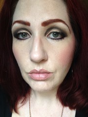 wearing NYX Cosmetics High Voltage Lipstick in French Kiss 2