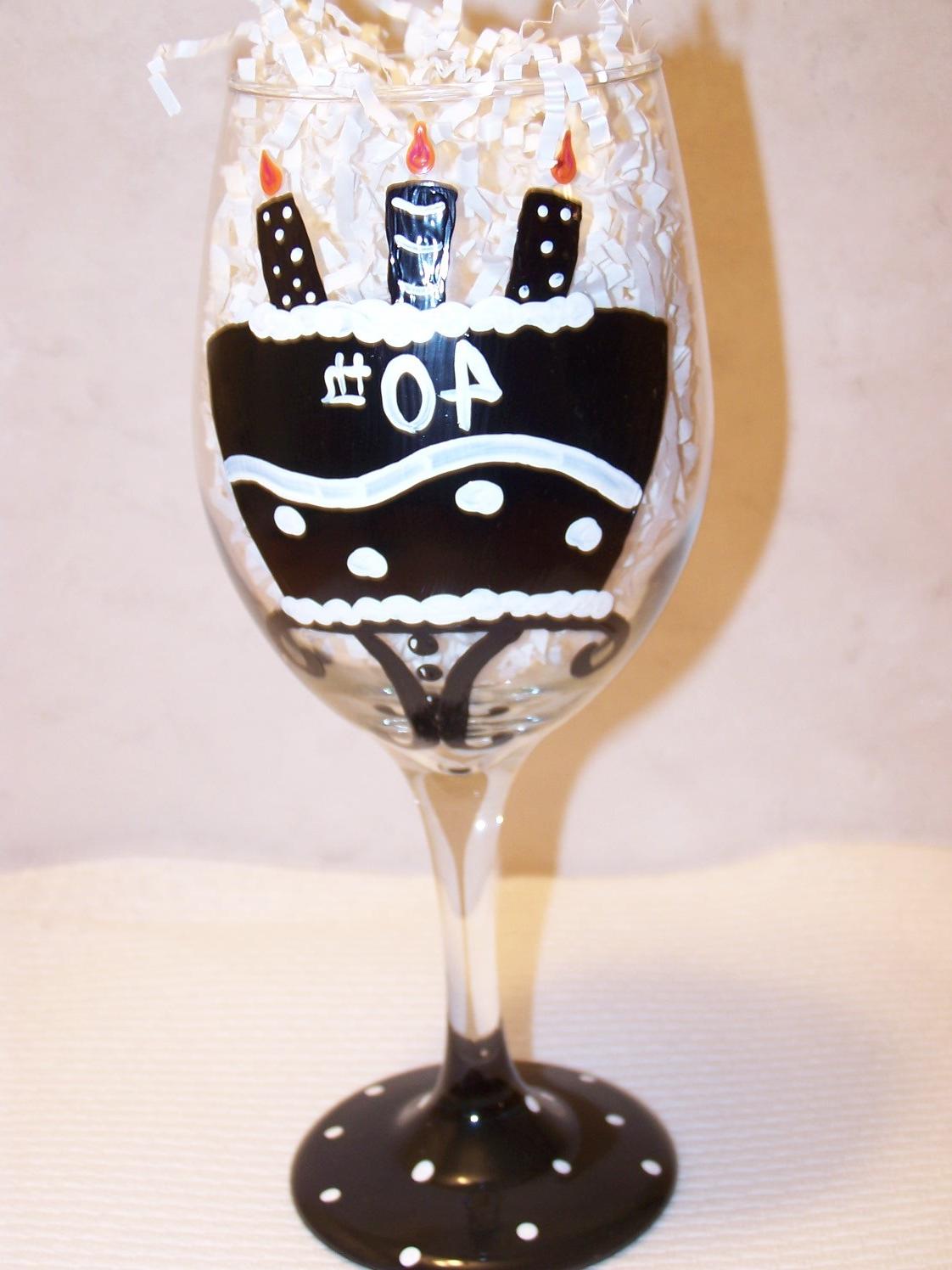 Hand Painted Wine Glass