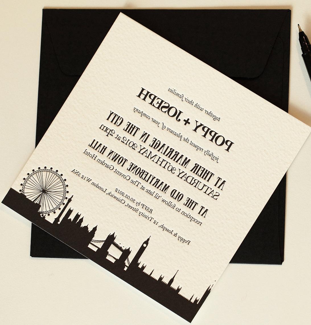 London Theme Letterpress Wedding Invitations. From Artcadia