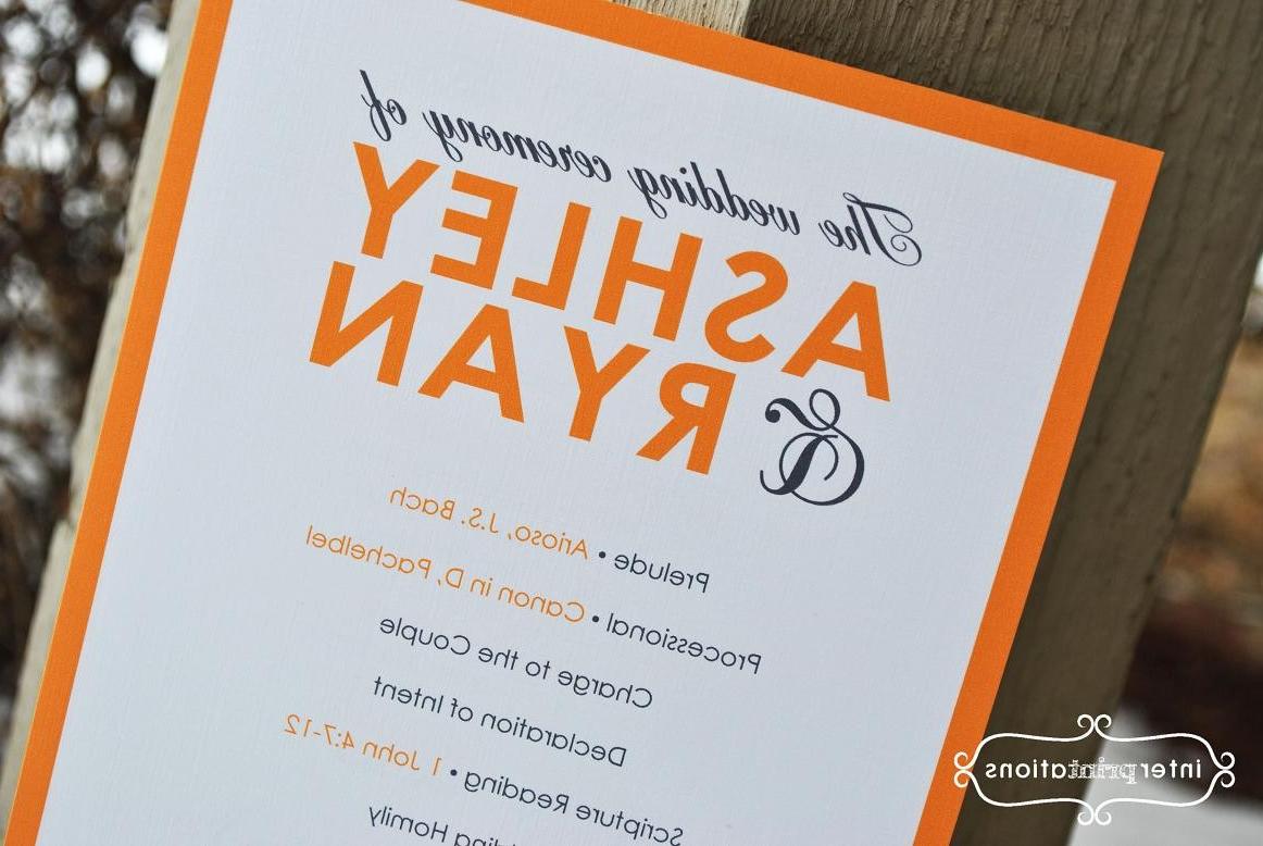 Wedding Ceremony Program Card