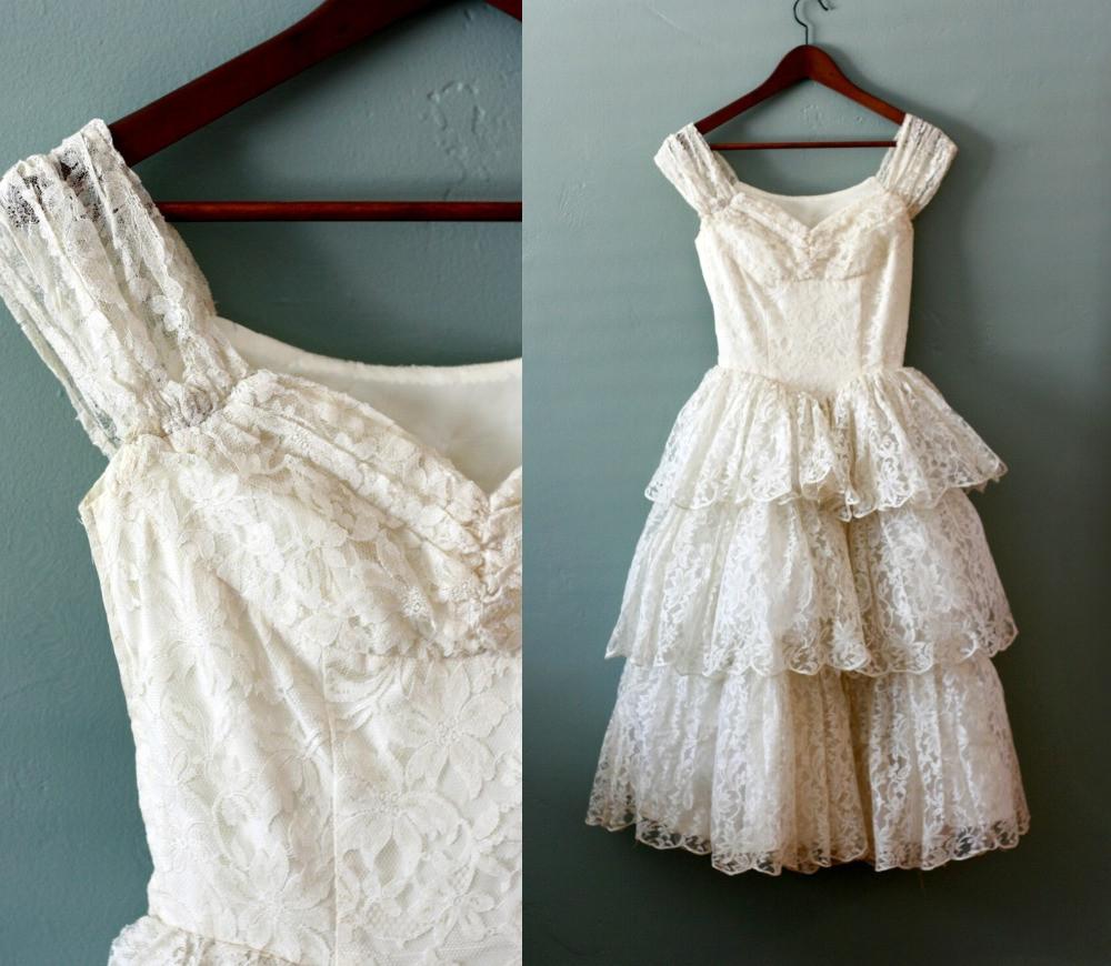 cream lace wedding dress