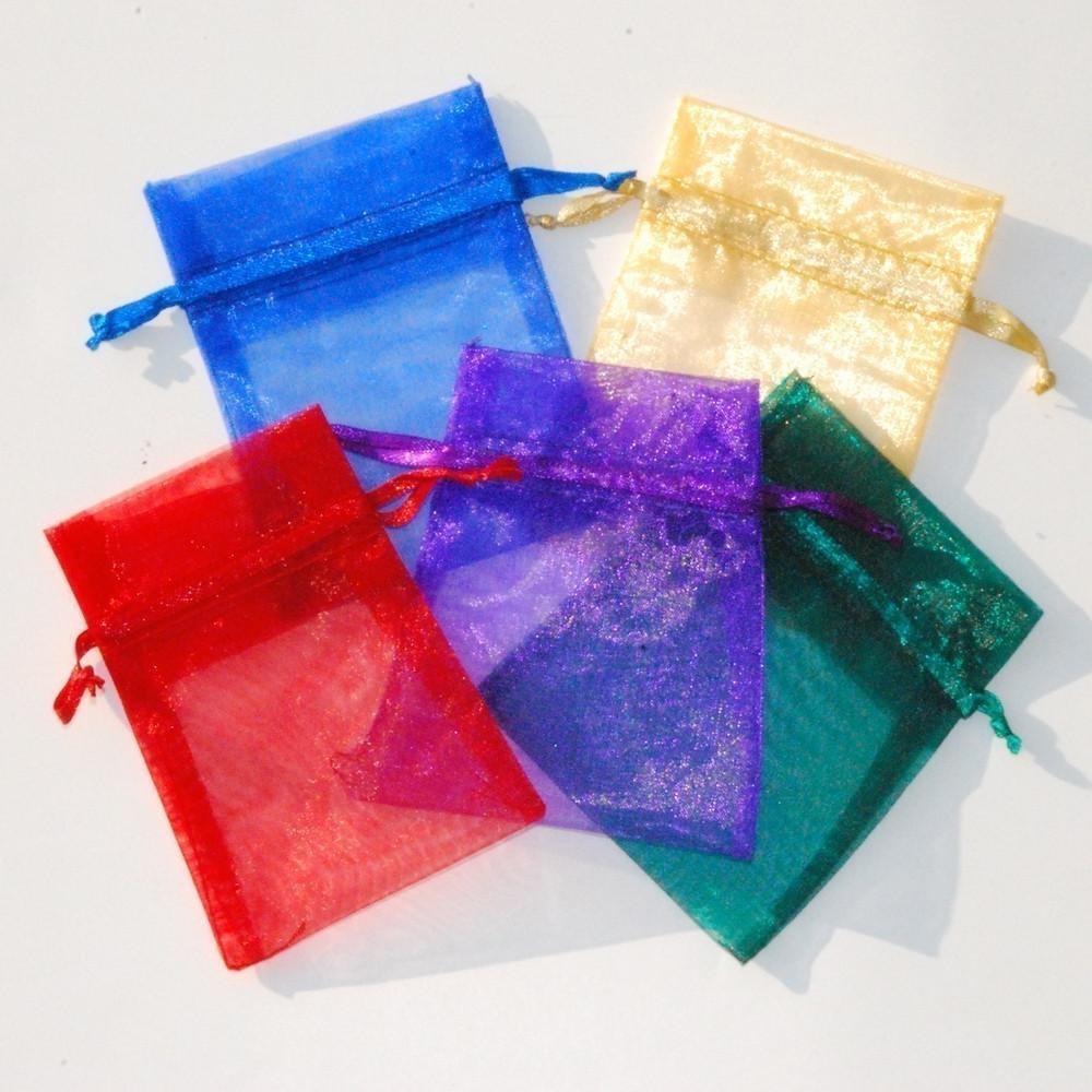 Organza Bags 3x4 inch 60 multi color jewel tones, red, royal blue, purple,