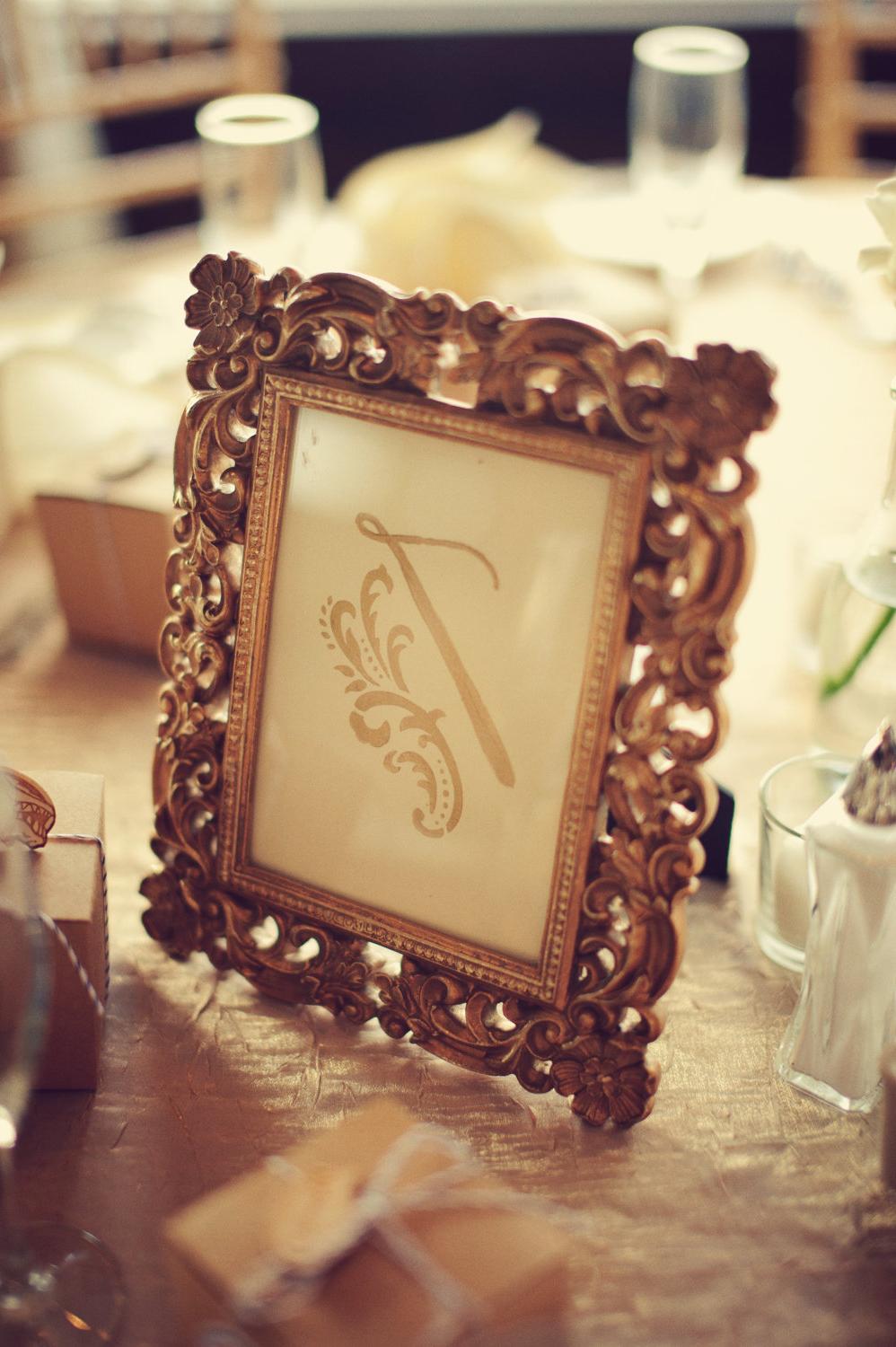 Gold Table Numbers for Vintage Wedding - 16 Tables. From shabbymechic
