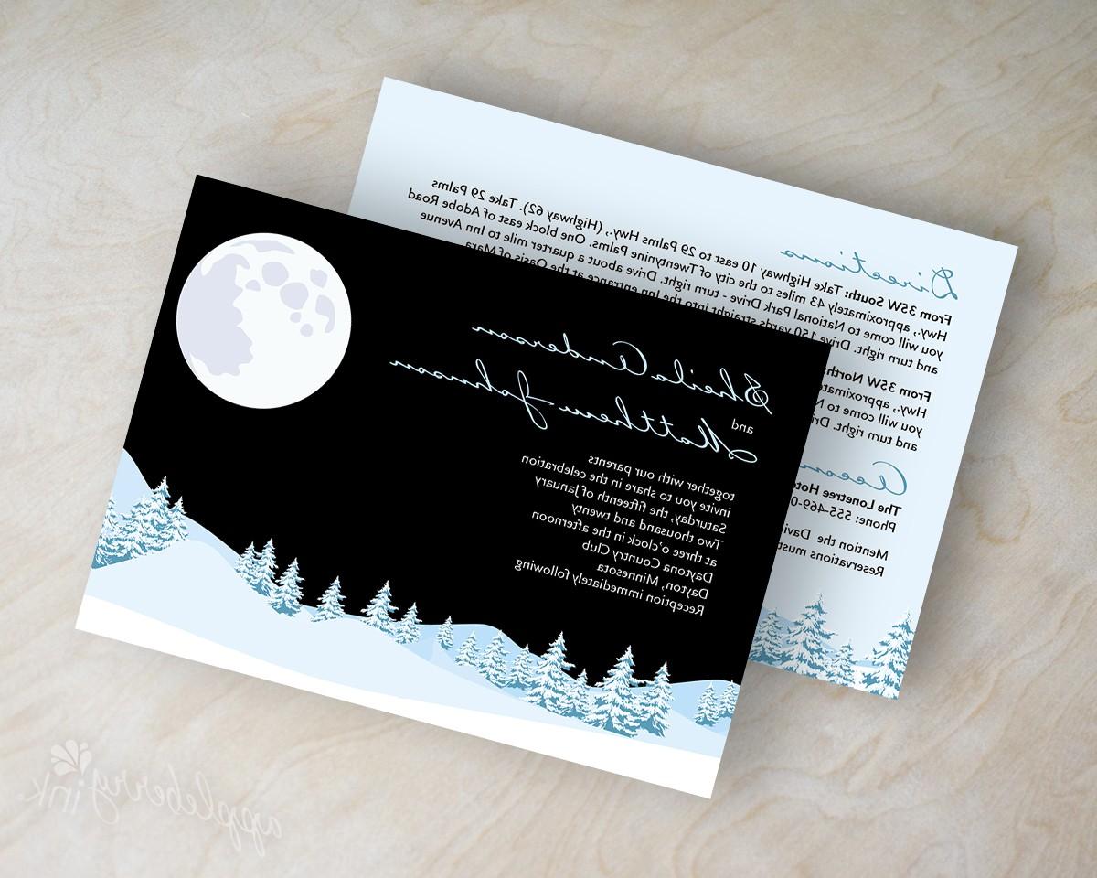Wedding invitations, pine