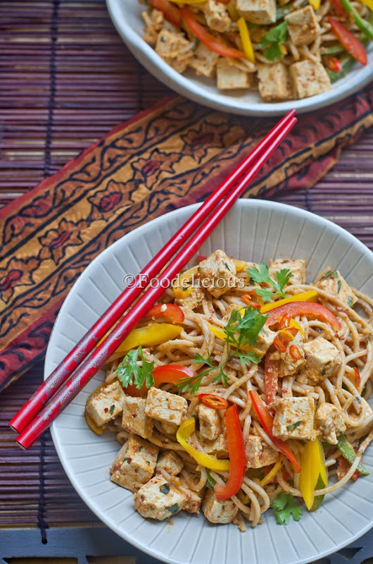 Spicy Soba Noodles & Tofu Salad in Peanut Butter and Basil dressing2