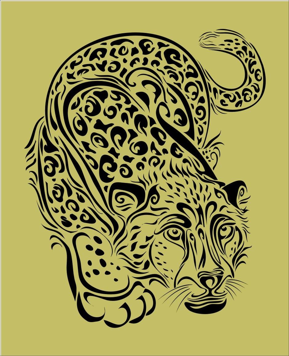 Stencil Leopard animal image