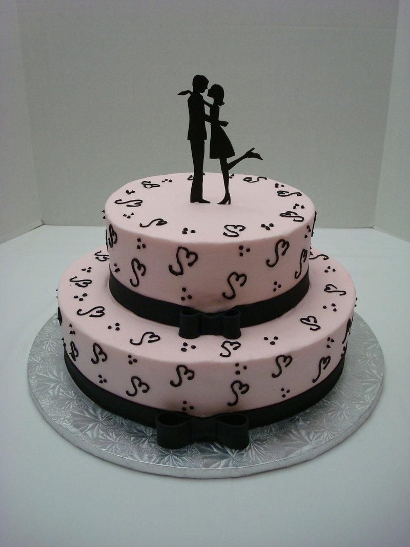 Silhouette Bridal Shower Cake