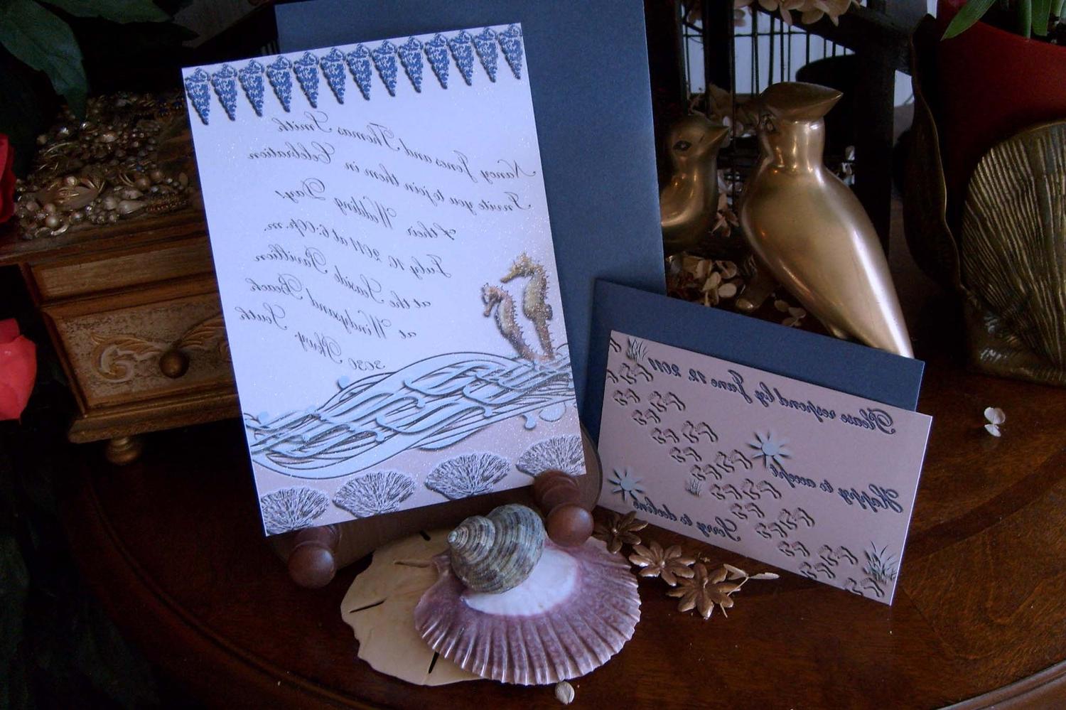 Wedding Invitation ,seahorses