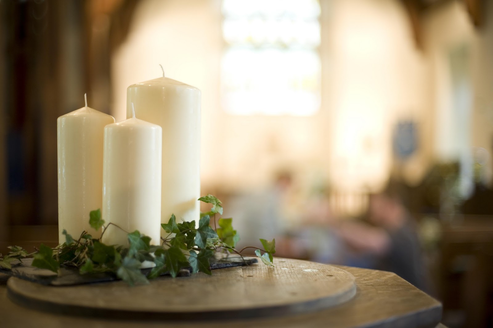 a church decorated in white