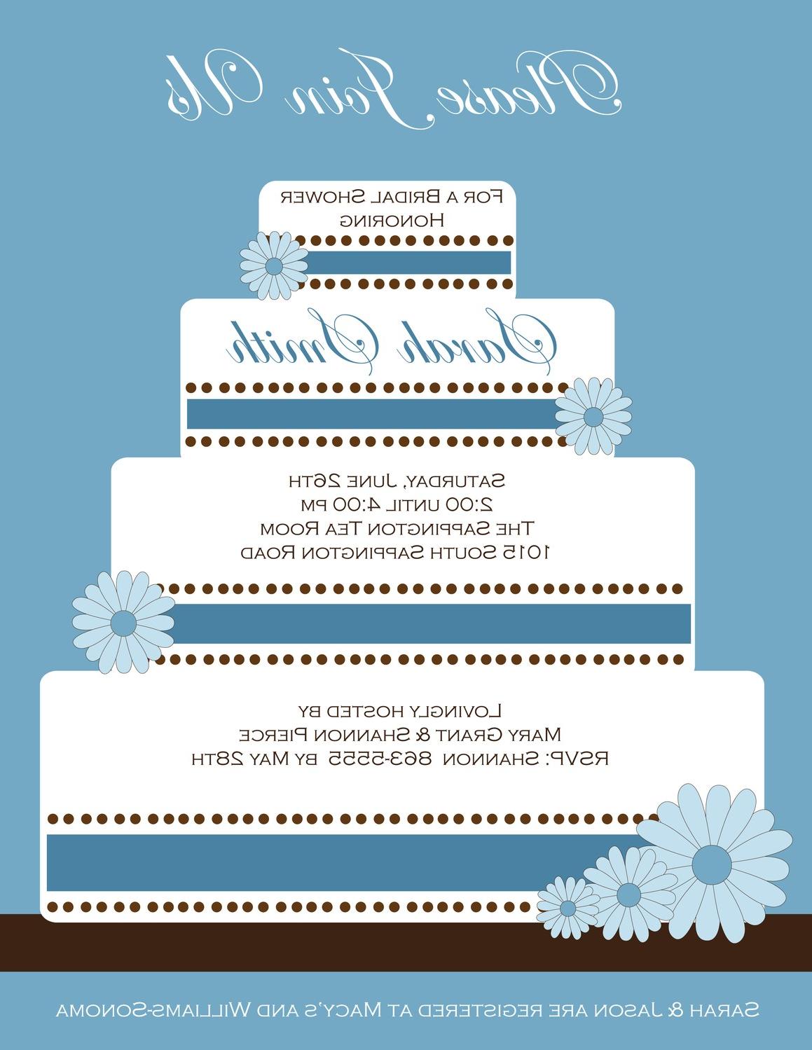 Printable Wedding Cake Bridal