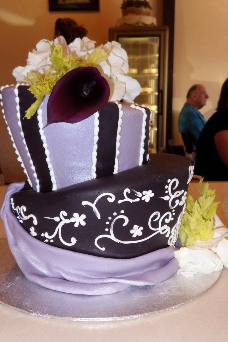 Purple Goth Wedding Cake 1 by