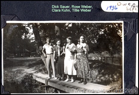 The Kuhn/Weber family enjoyed family outings to the many parks in Indiana.  This one was near what is now Cataract Falls State Park, in Spencer County.