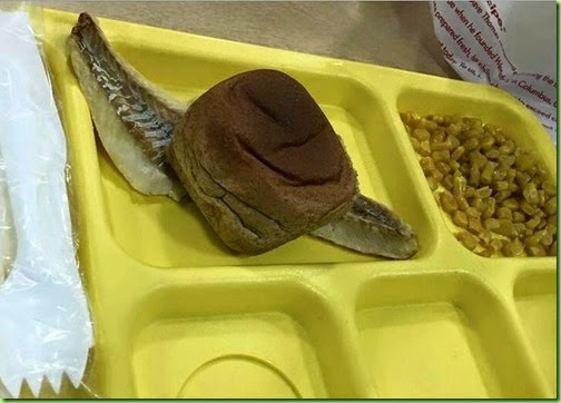 school lunch fish and corn